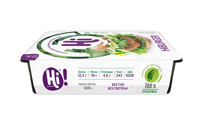 HiBURGER растительные котлеты для бургеров, 400 грамм
