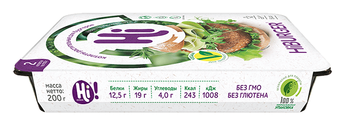 HiBURGER растительные котлеты для бургеров, 200 грамм