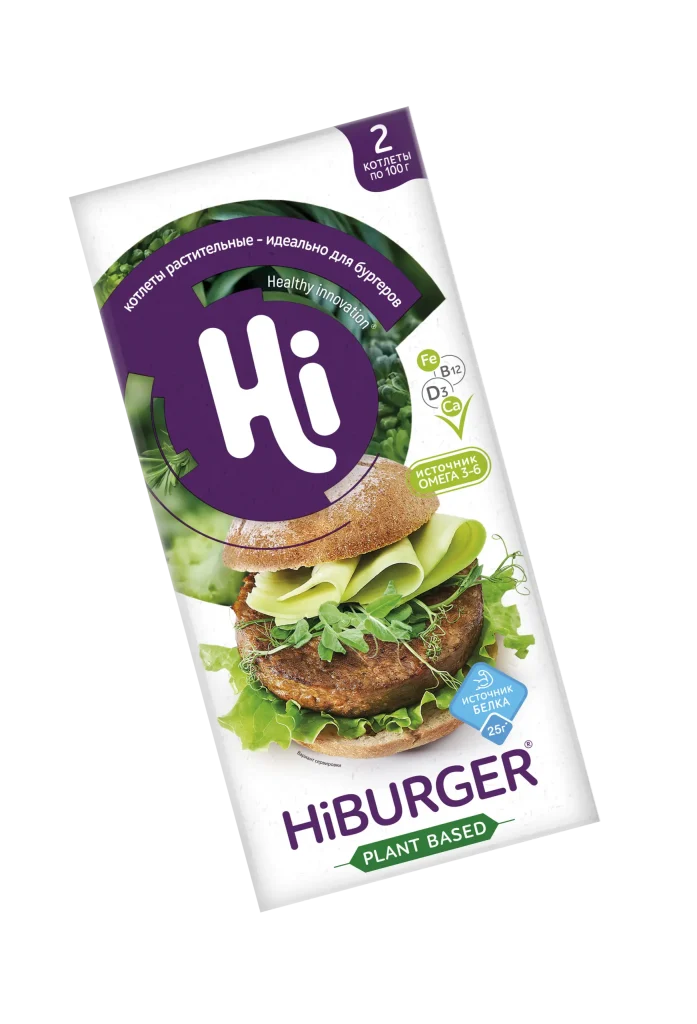 Hiburger Хай бургер растительные котлеты для бургеров 2 шт., 200 г