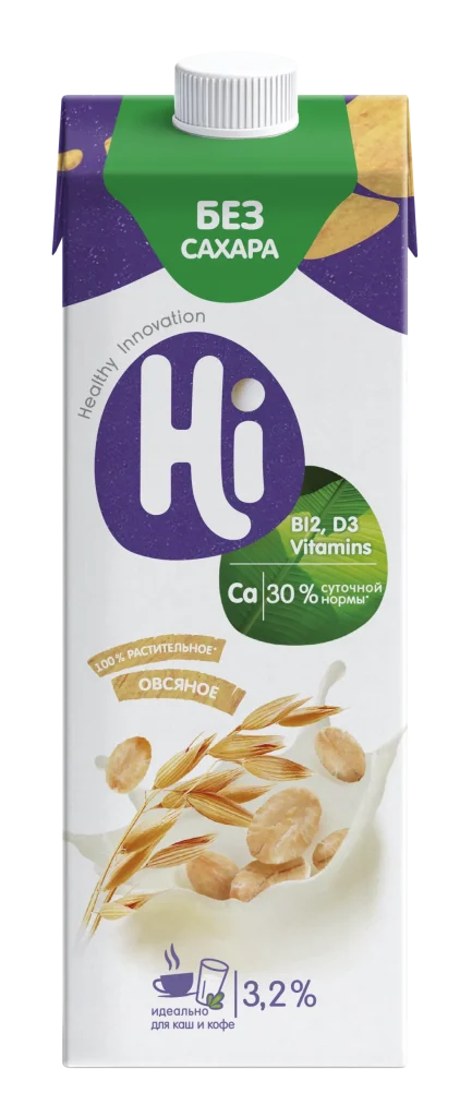 Растительное молоко Hi овсяное 1 л_лицо