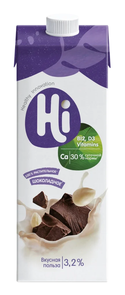 Растительное молоко Hi с шоколадом 1 л_лицо
